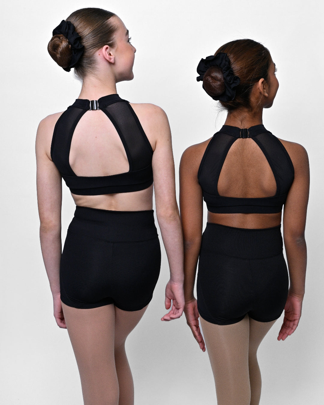 Total Dance Studio Wear Gracie Crop Top - High Neck Dance Top with Mesh Detail - Crops - Detail