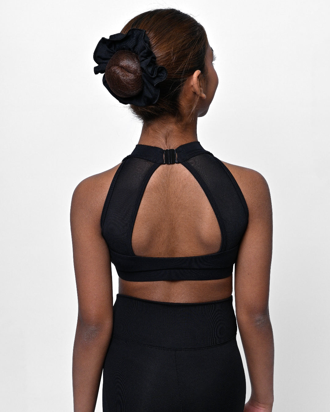Total Dance Studio Wear Gracie Crop Top - High Neck Dance Top with Mesh Detail - Crops - Back