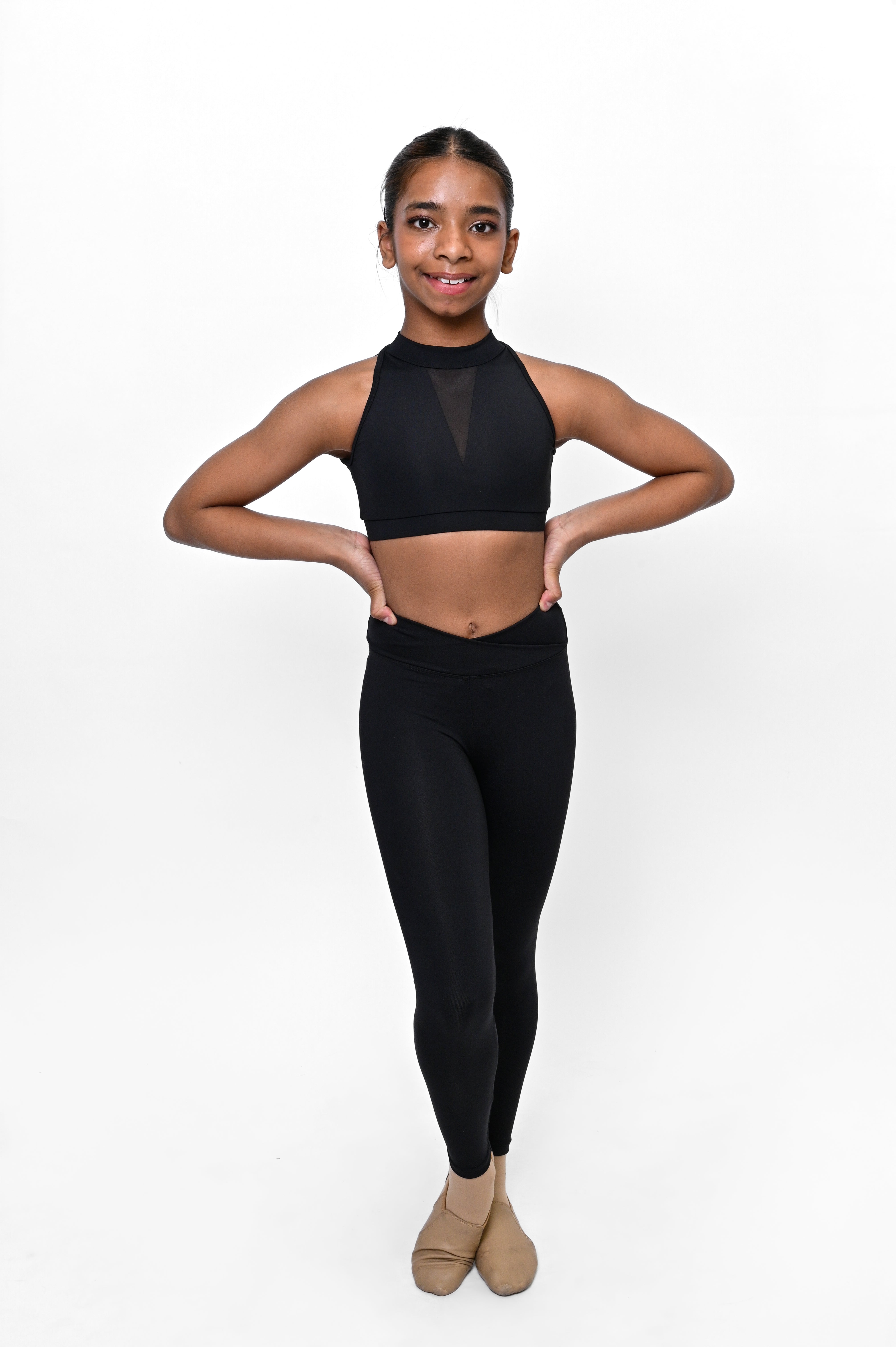 Total Dance Studio Wear Essential High Waisted Cross Over Dance Legging - Leggings
