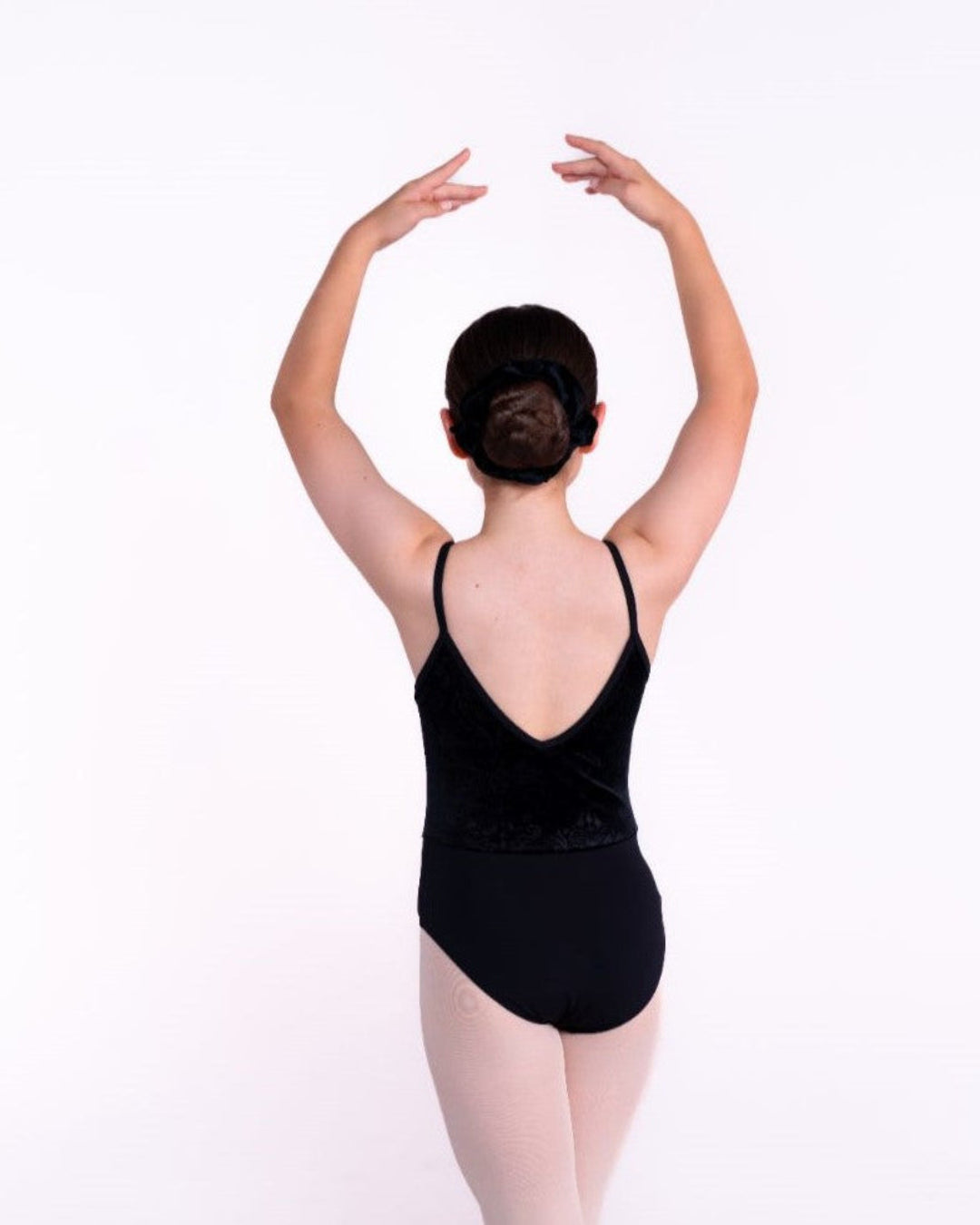 Total Dance Studio Wear Venetian Leotard - Embossed Velvet Dance Leotard with Deep V Mesh - Leotards - View 12