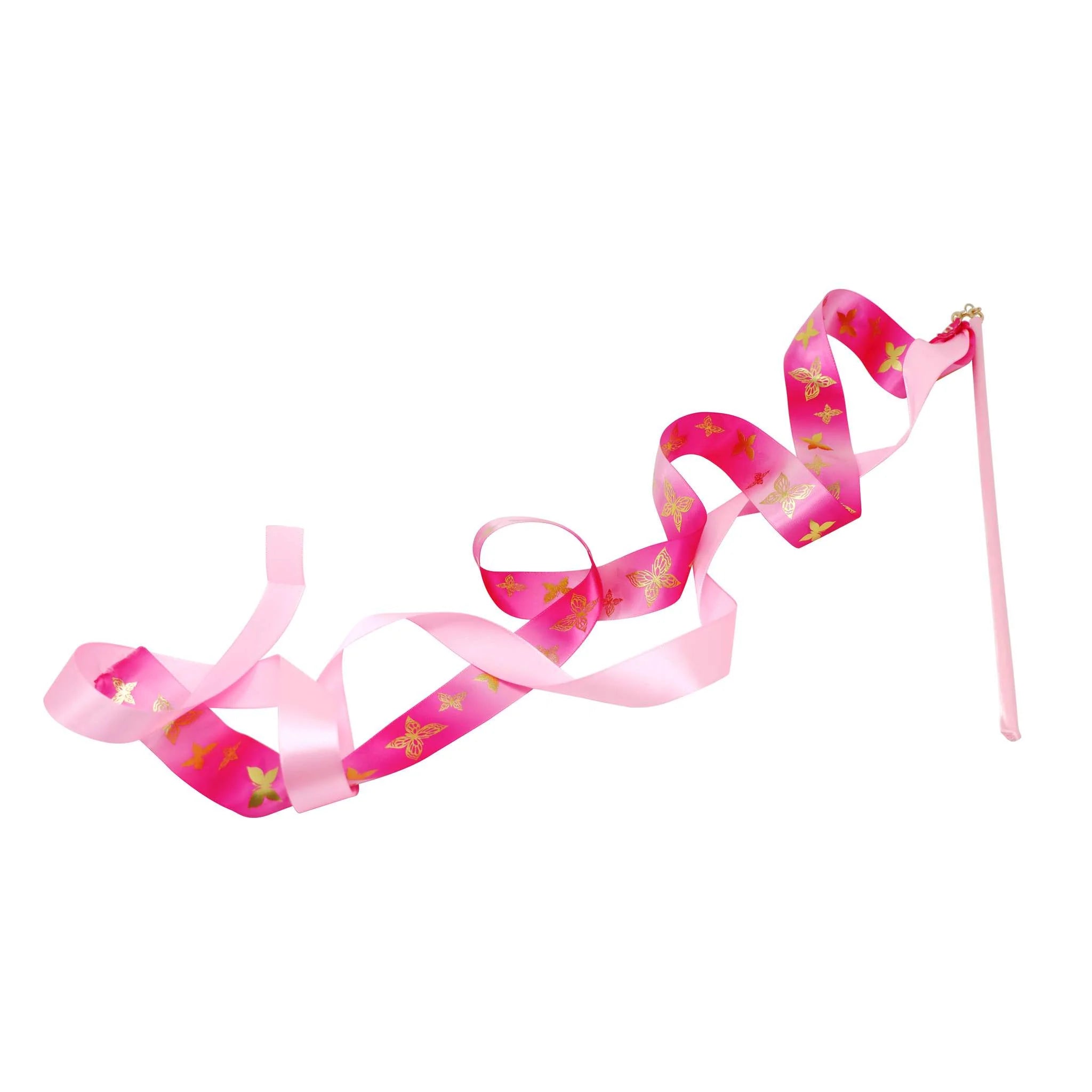 Pink Poppy Butterfly Ballet Twirl & Dance Wand - Ribbon Wand