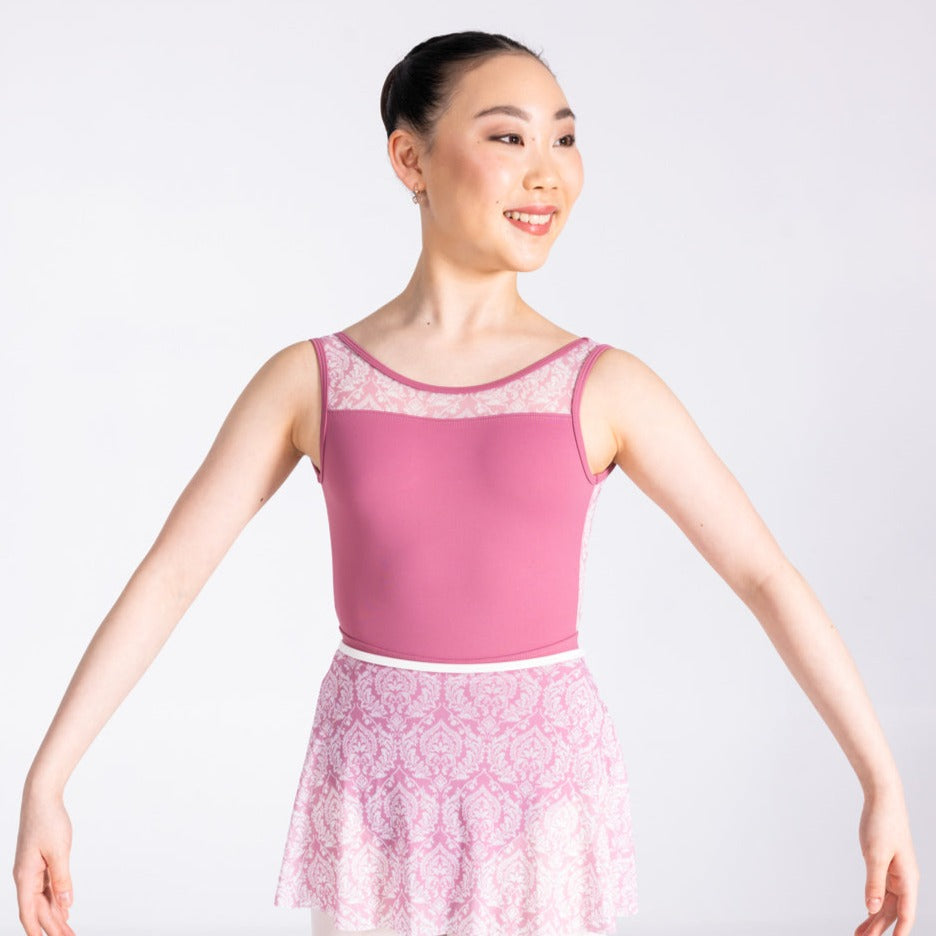 Claudia Dean Tulip High Neckline High Cut Leotard Child & Adult - French Rose - Leotards - Detail