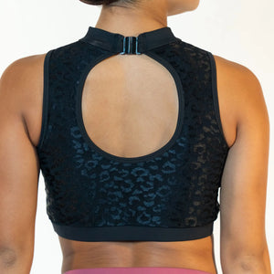 Pink Lemon Dancewear Autumn - Black Leopard Lace Crop Top - Crops - Side