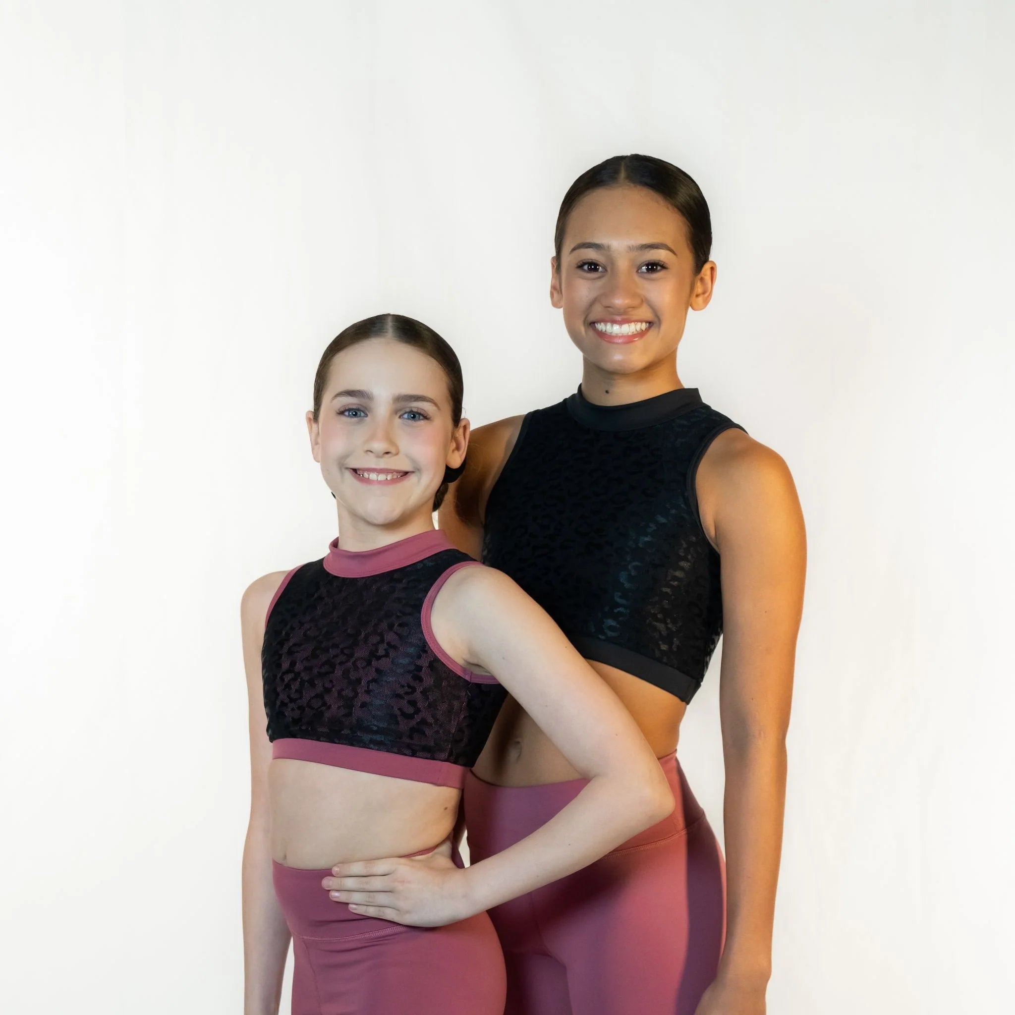 Pink Lemon Dancewear Autumn - Black Leopard Lace Crop Top - Crops - Detail