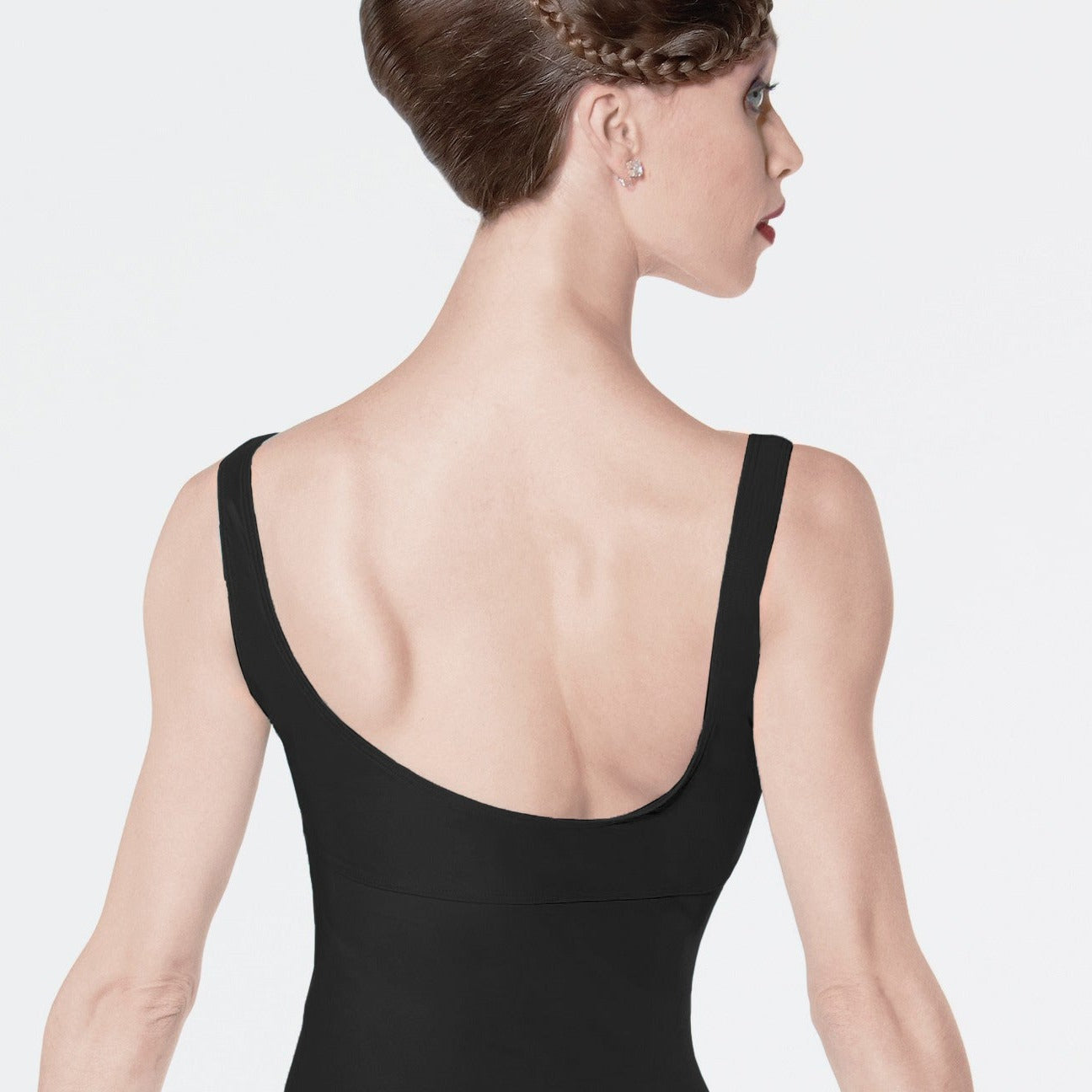 Wear Moi Galate Microfiber Pinch Front Tank Leotard Child & Adult - Black - Leotards - Side