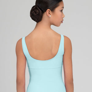 Wear Moi Galate Microfiber Pinch Front Tank Leotard Child & Adult - Pacific - Leotards - Back