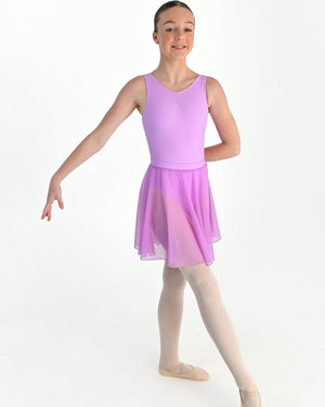 Young dancer wearing the Julietta Chiffon Circle Skirt in Wisteria