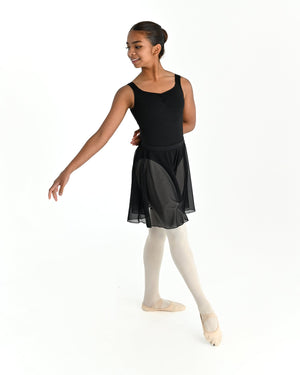 Young dancer wearing the Julietta Chiffon Circle Skirt in Black