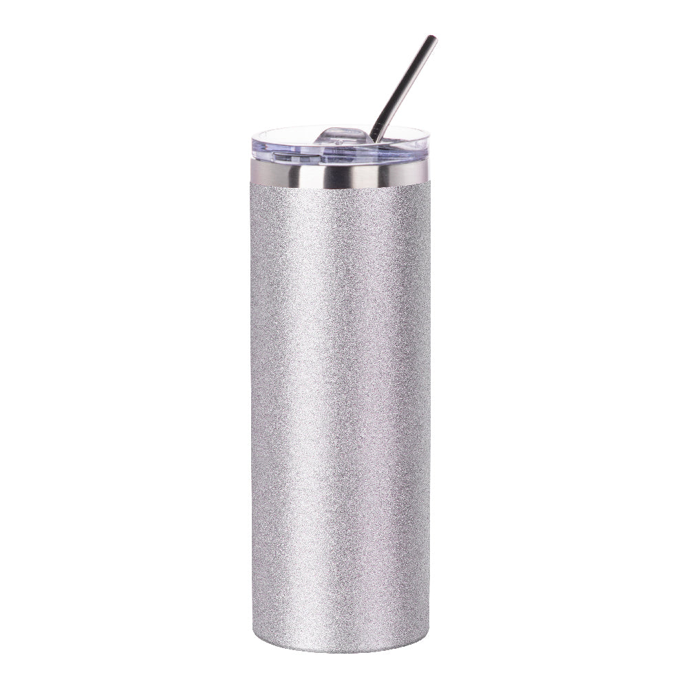 Mad Ally Glitter Skinny Tumbler with Straw - Glitter Tumbler with Straw - Side