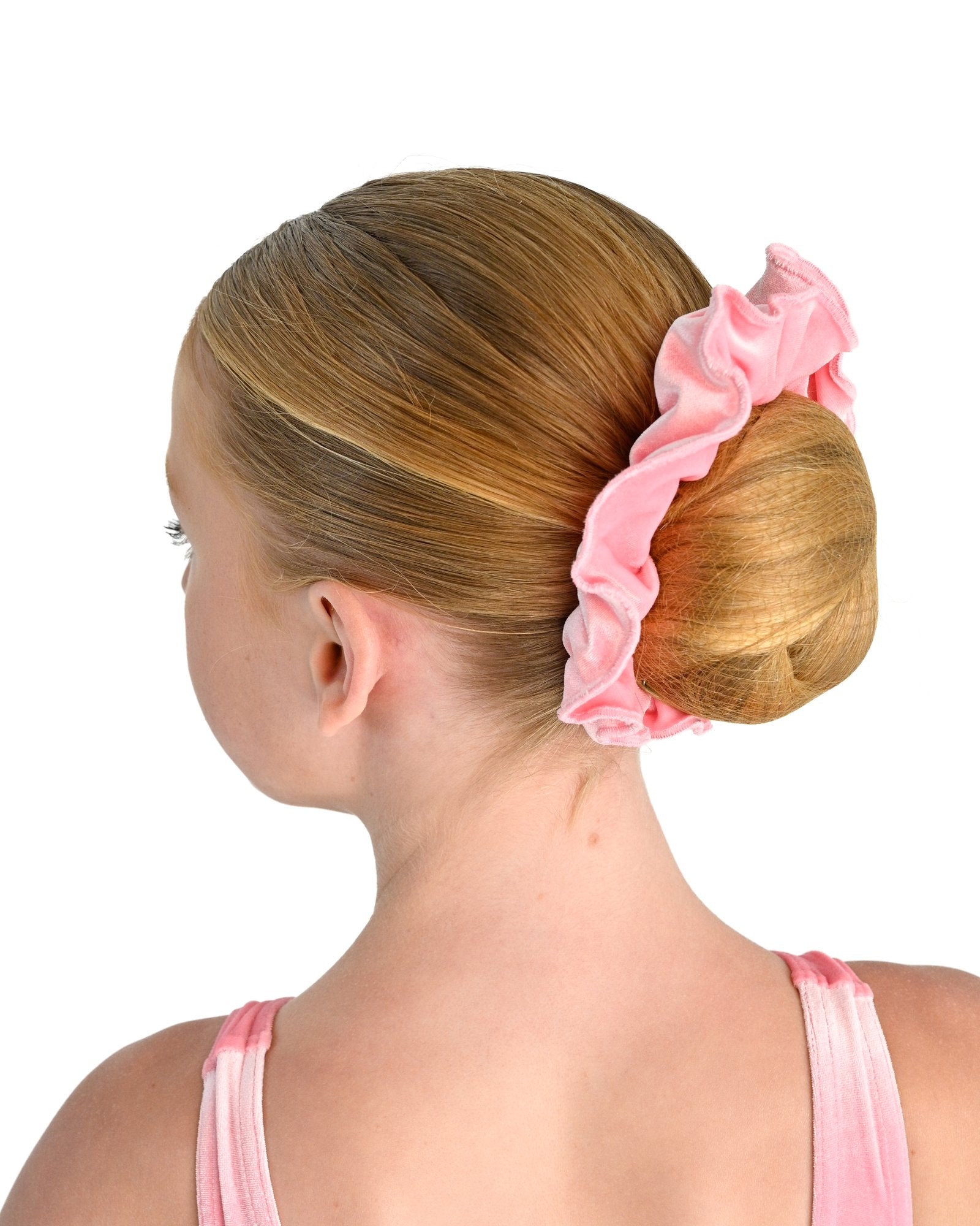 Valentina velvet ballet bun scrunchie in Pink