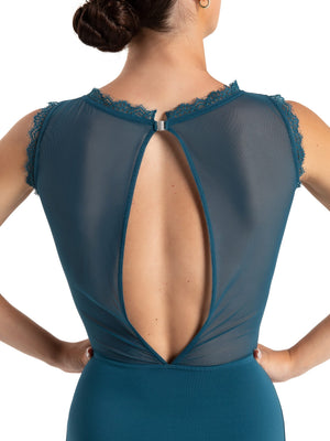 Capezio Whispering Waves Saltwater High Neck Leotard - Leotards - Back