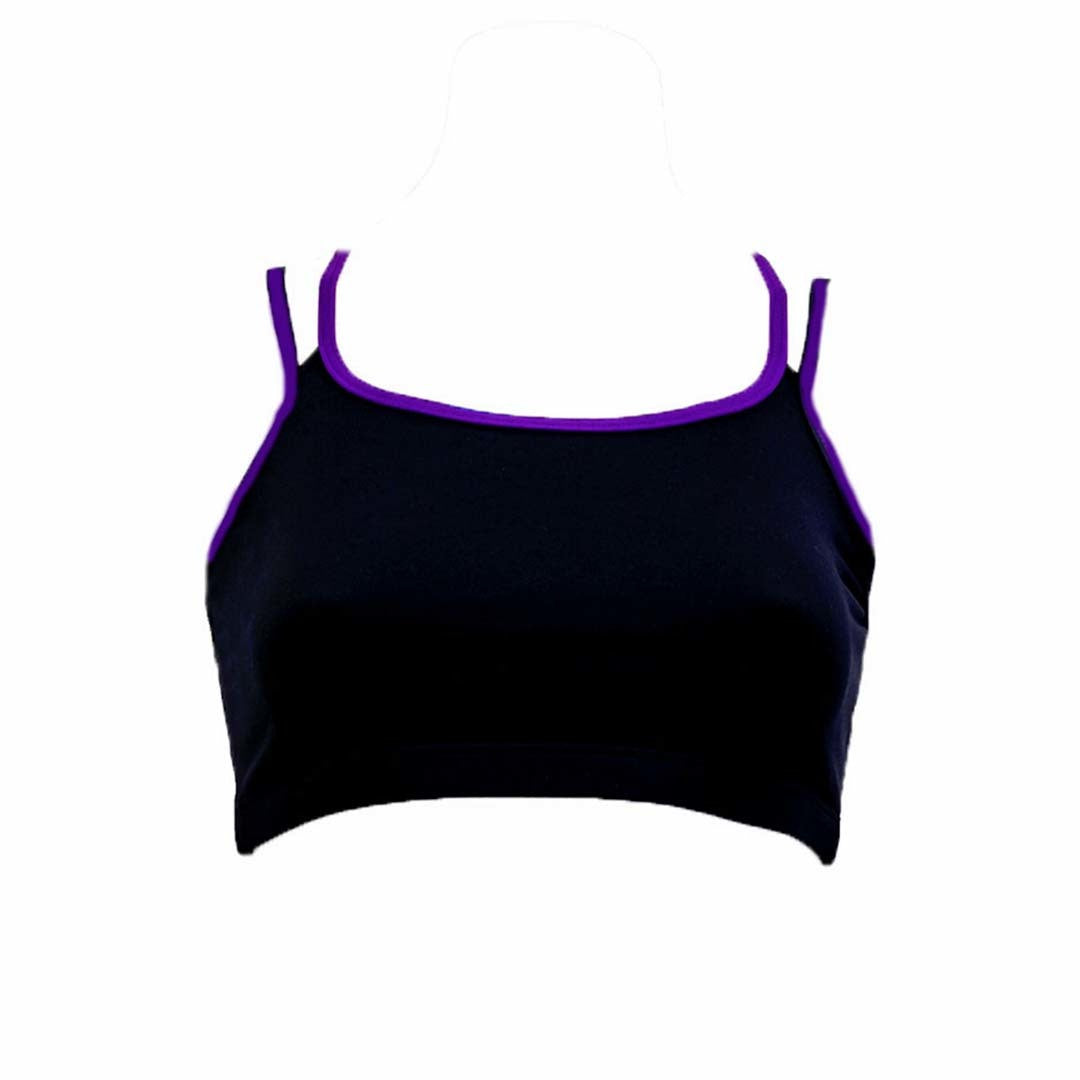 Total Dance Australia Essential Double Cross Strap Crop with Contrast Binding - Crop top