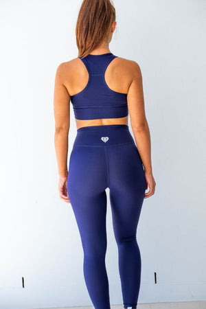 Diamond Active League Racer Crop - Blue - Close-up