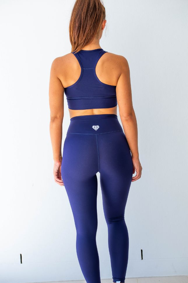 Diamond Active League Racer Crop - Blue - Close-up