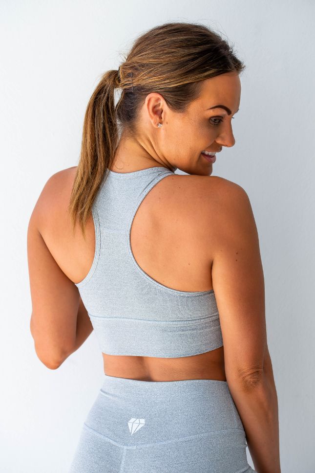Diamond Active League Racer Crop - Grey - Detail