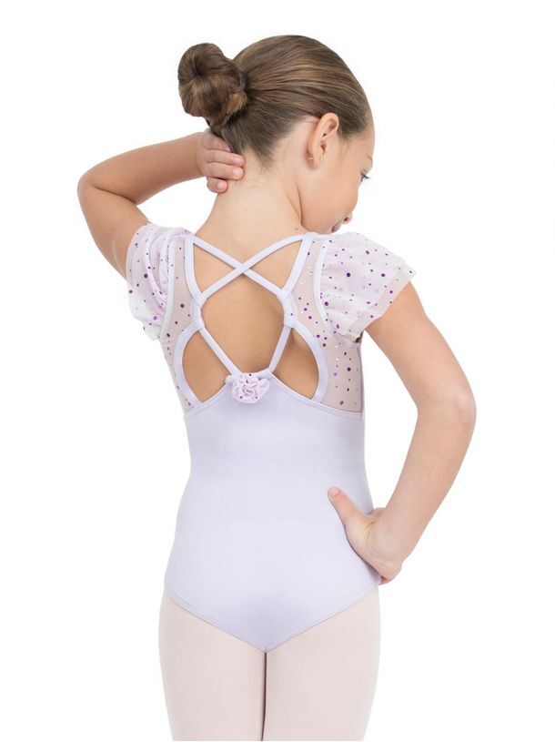 Capezio Glitter Rose Flutter Sleeve Leotard - Leotards - Side