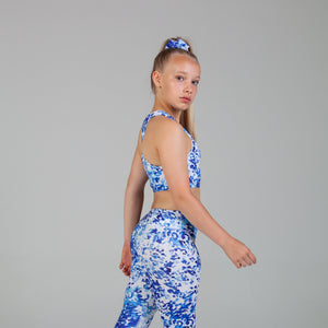 Scout Active Mila Eco Friendly Racer Back Crop Girls - Sky Leopard - Detail