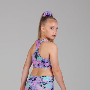 Scout Active Mila Eco Friendly Racer Back Crop Girls - Sprinkle Paint - Side