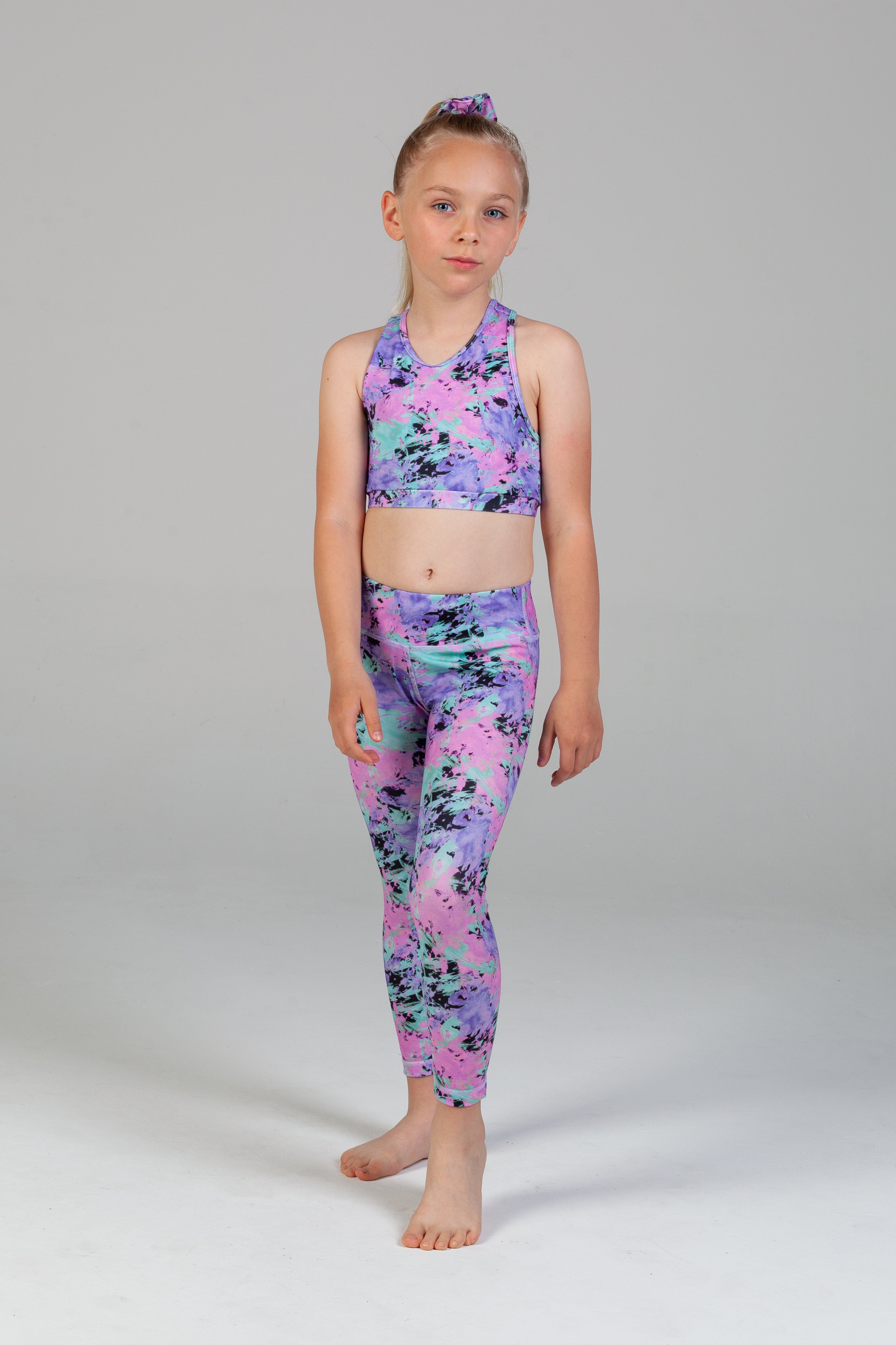 Scout Active Lyla Eco Friendly Wide Waist Band 7/8 Legging Girls - Sprinkle Paint