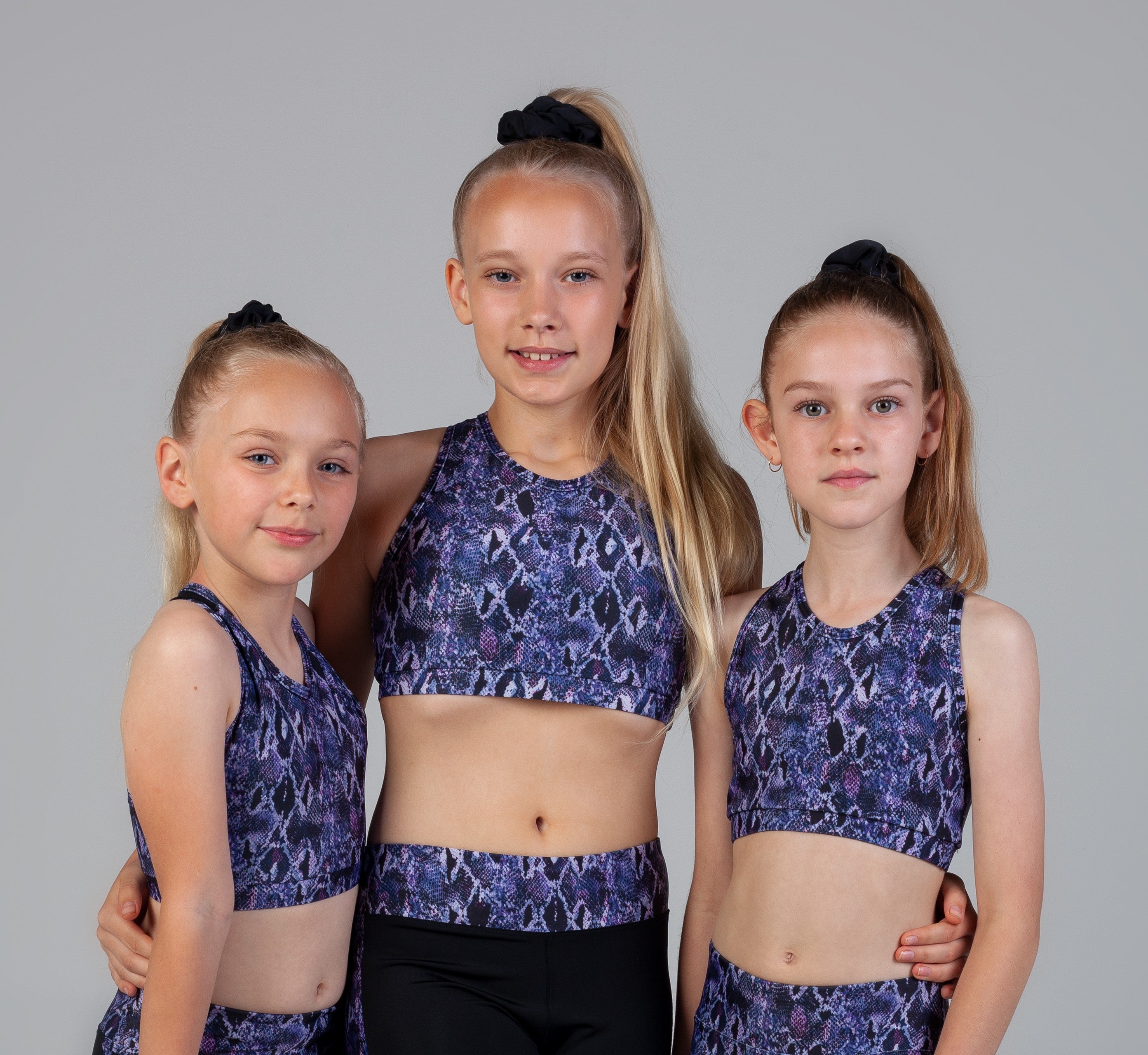 Scout Active Lucia Racer Crop - Purple Snake Skin - Side