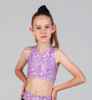 Scout Active Lucia Racer Crop - Pink Snake Skin - Side