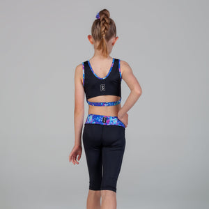 Scout Active Charlie Wide Waist Band 3/4 Legging Girls - Coral Coast & Black - Back
