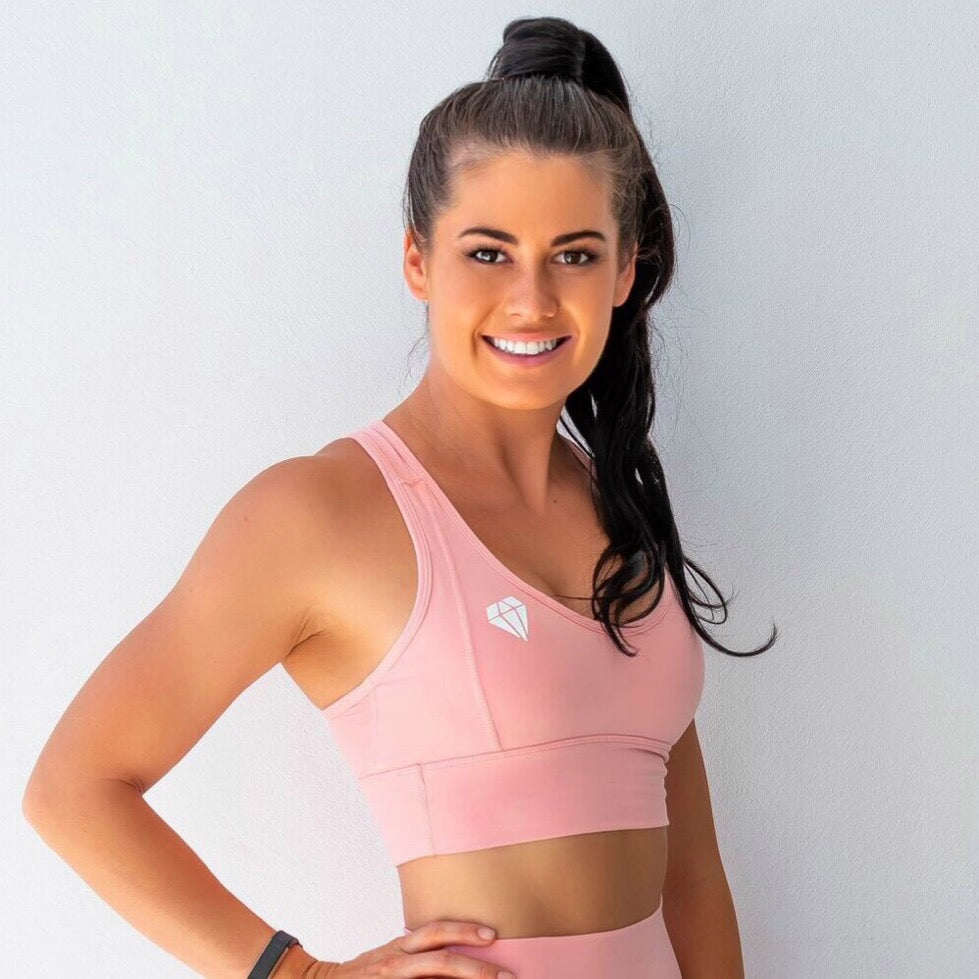 Diamond Active League Racer Crop - Peach