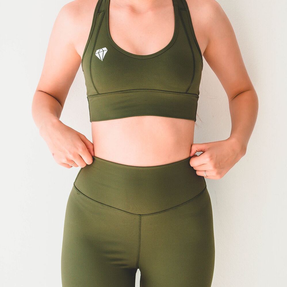 Diamond Active Performance Legging - Green - Leggings - Detail